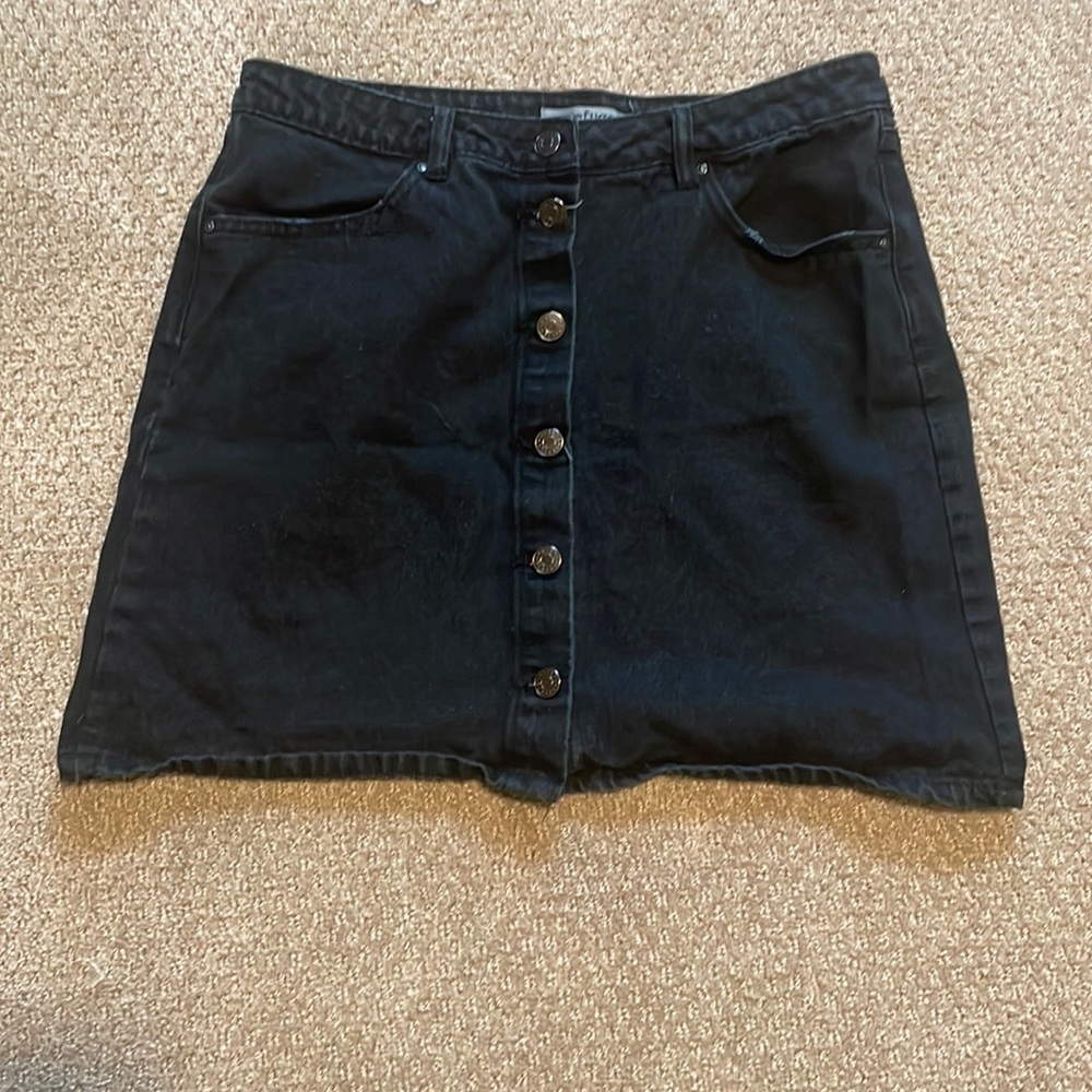 Refuge black denim skirt
